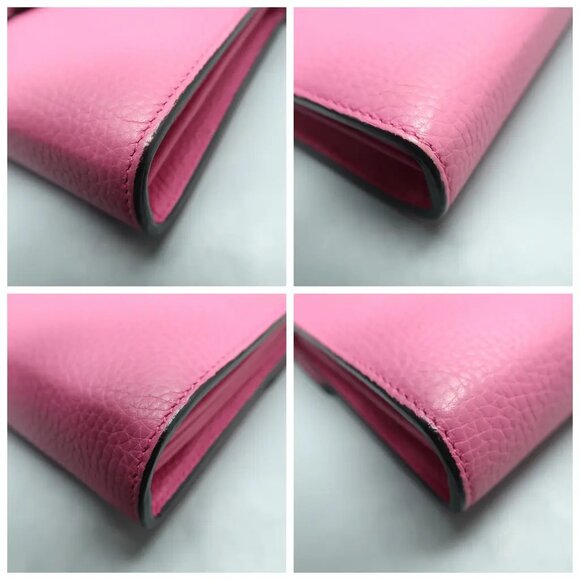 GUCCI GG Marmont Chain Wallet Pink Leather Shoulder Bag 859-012825 - Picture 5 of 12